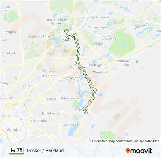 75 Bus Line Map