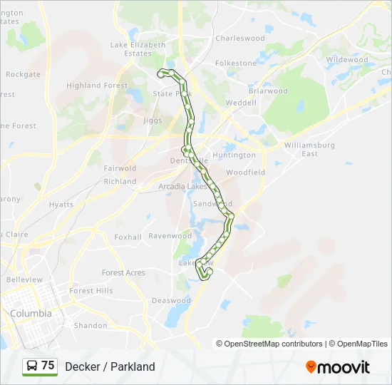 75 Bus Line Map