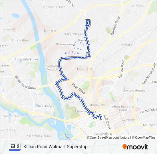 Mapa de 6 de autobús