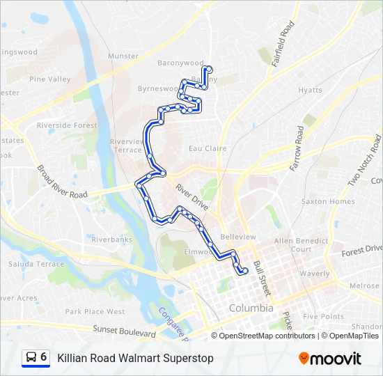 6 Bus Line Map
