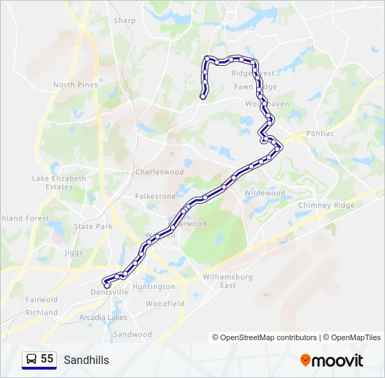 55 Bus Line Map