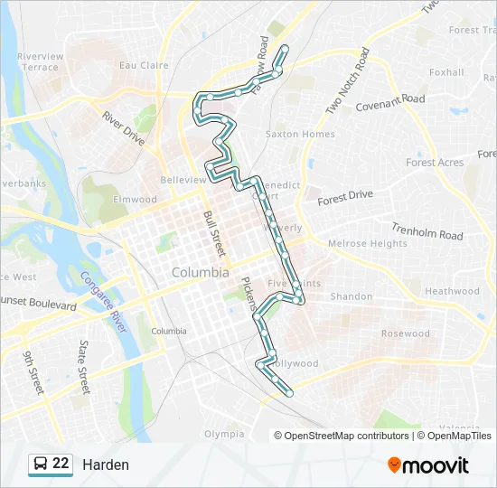 22 Bus Line Map