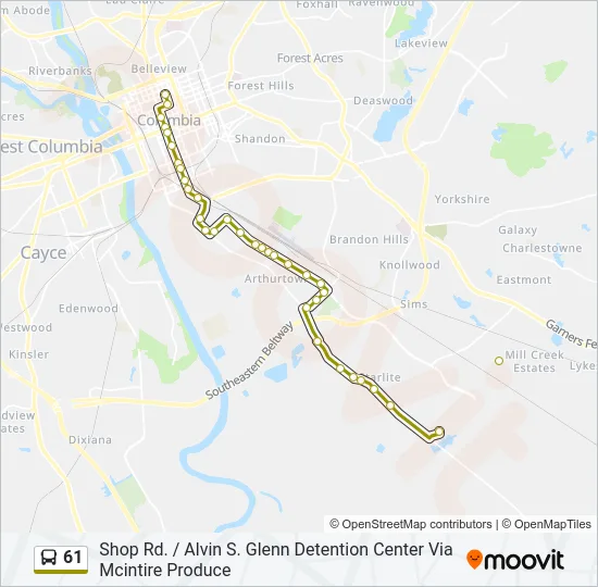 Mapa de 61 de autobús