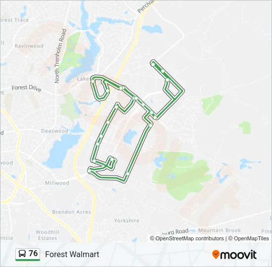 76 Bus Line Map