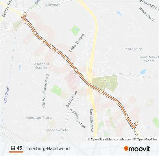 45 Bus Line Map