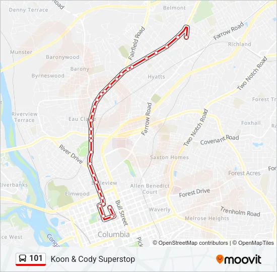 101 Bus Line Map