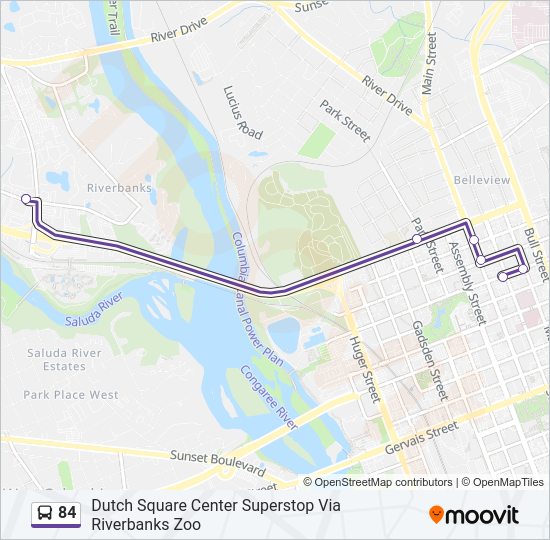 84 bus Line Map