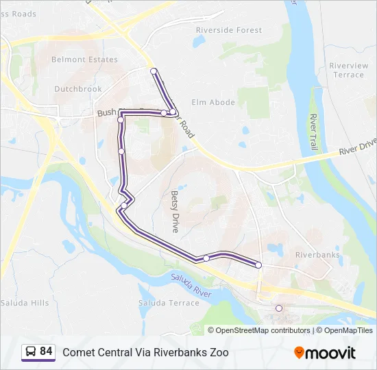 84 Bus Line Map