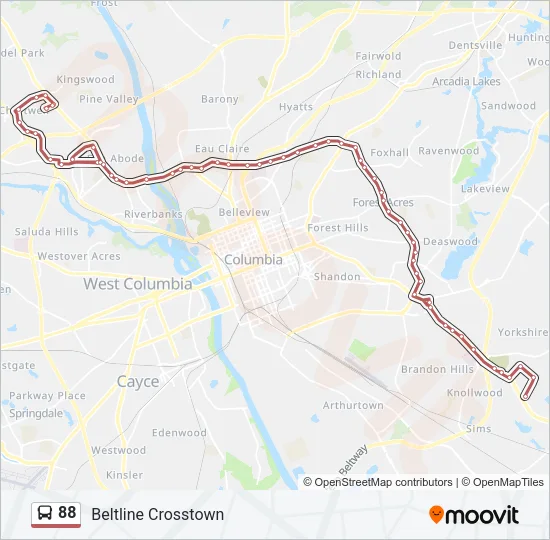 88 Bus Line Map