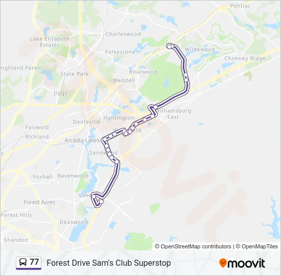 77 Bus Line Map