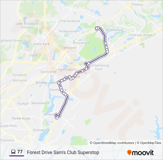77 Bus Line Map