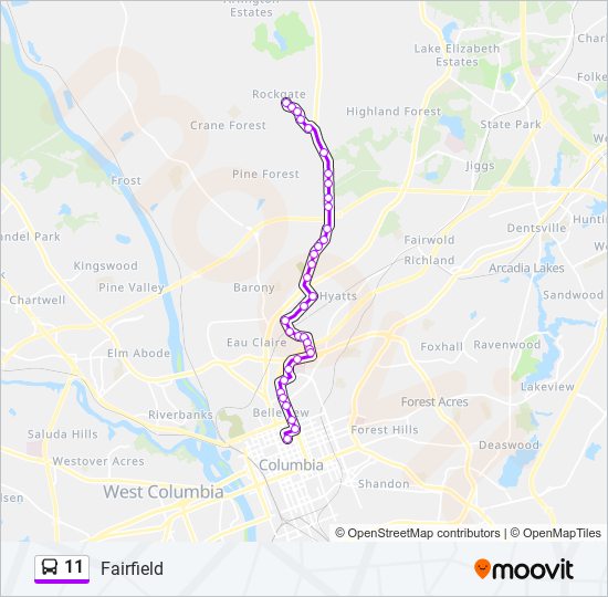 11 Route Schedules Stops Maps Comet Central Via Fairfield Rd