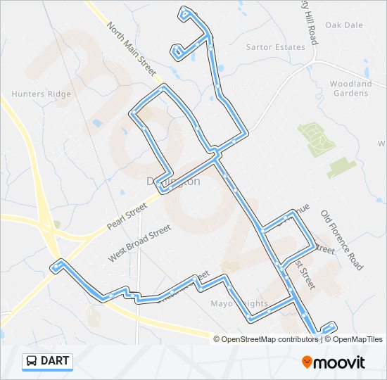 DART Bus Line Map