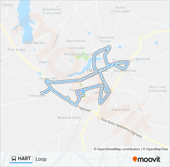 HART Bus Line Map