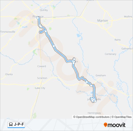 J-P-F Bus Line Map