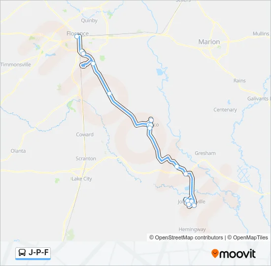 J-P-F Bus Line Map