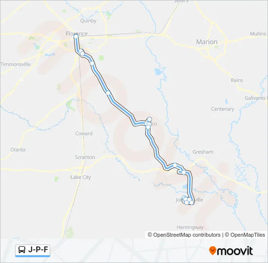 J-P-F Bus Line Map