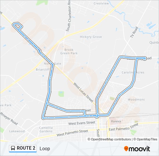 ROUTE 2 bus Line Map