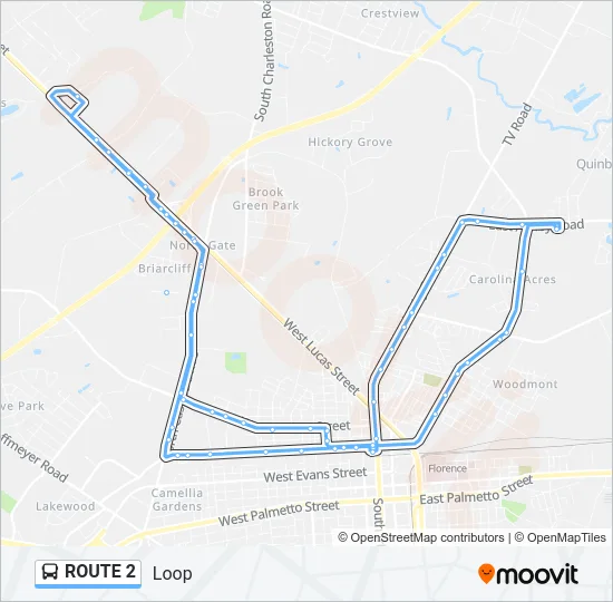 ROUTE 2 Bus Line Map