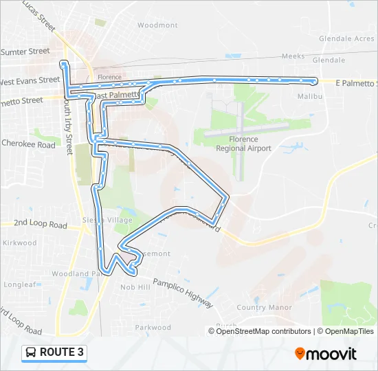 ROUTE 3 Bus Line Map