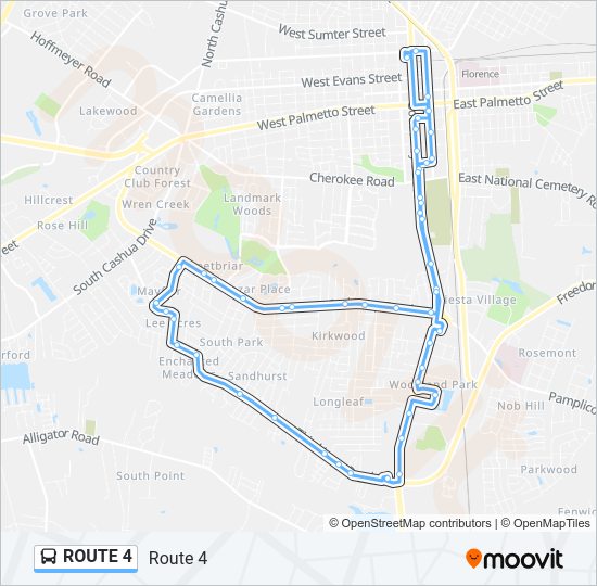 ROUTE 4 Bus Line Map