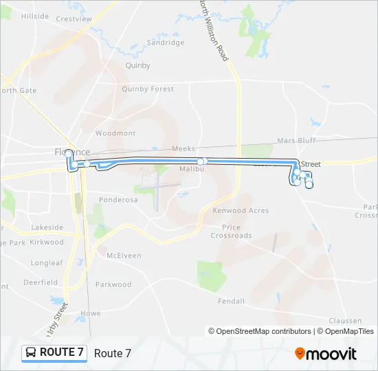 ROUTE 7 Bus Line Map