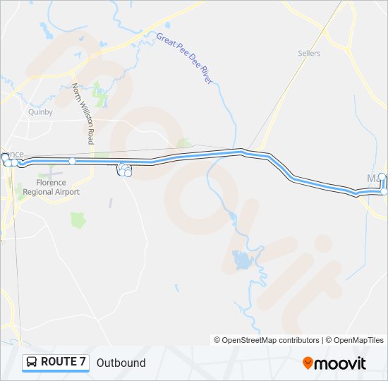 ROUTE 7 Bus Line Map