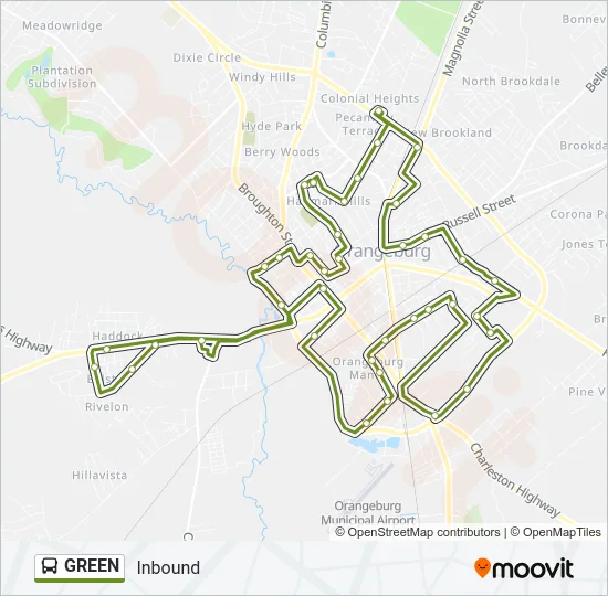 GREEN Bus Line Map