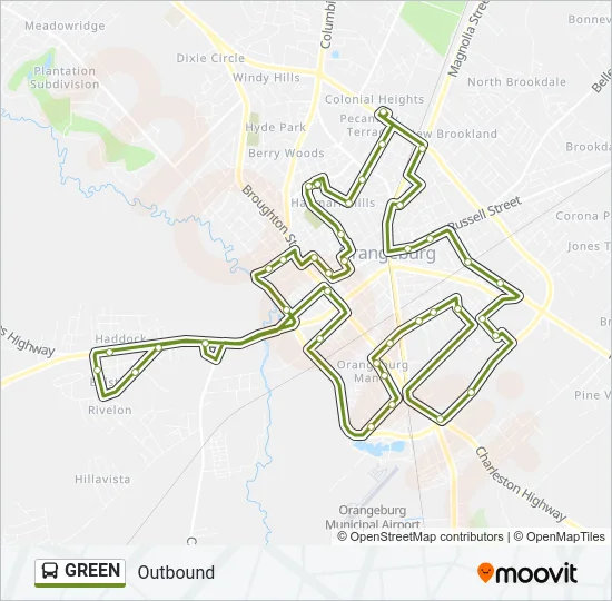GREEN Bus Line Map