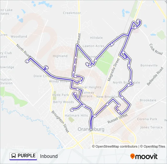 PURPLE Bus Line Map