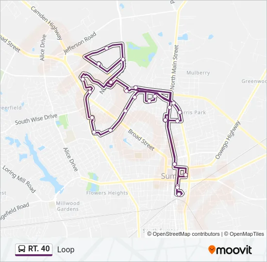 RT. 40 Bus Line Map