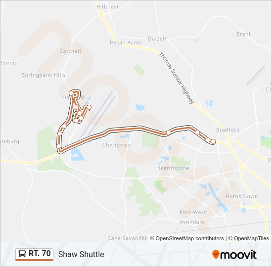 RT. 70 Bus Line Map