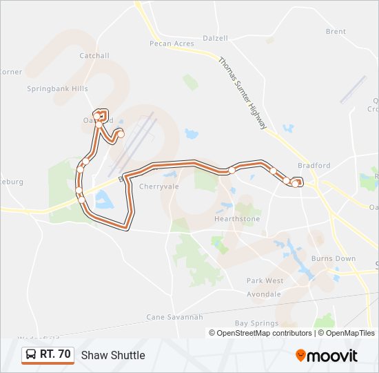 RT. 70 Bus Line Map