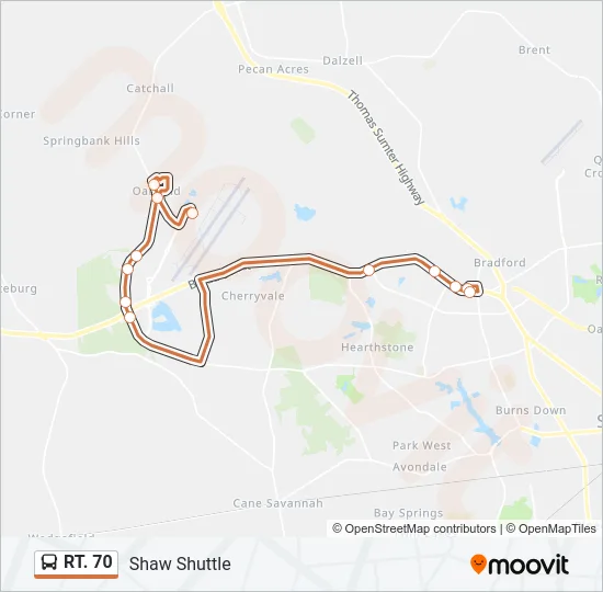 RT. 70 Bus Line Map