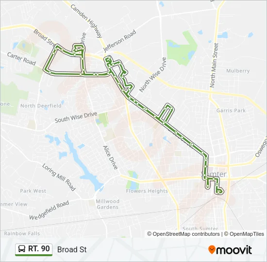 RT. 90 Bus Line Map