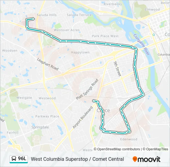 96L Bus Line Map