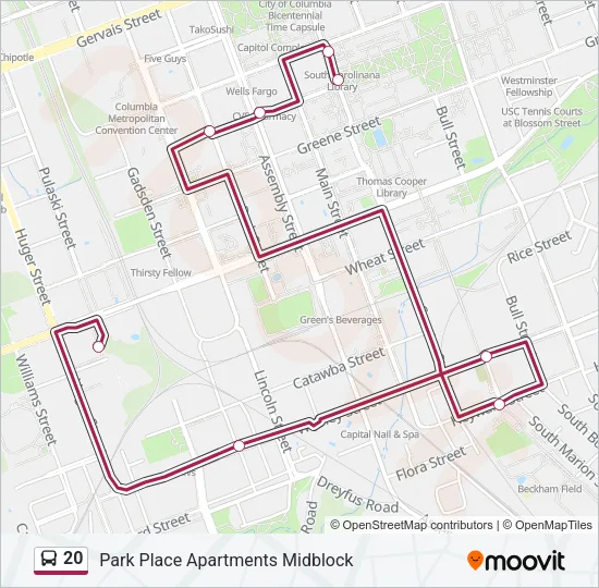 20 Bus Line Map