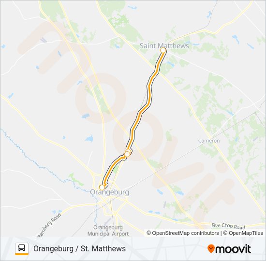 ORANGEBURG / ST. MATTHEWS Bus Line Map