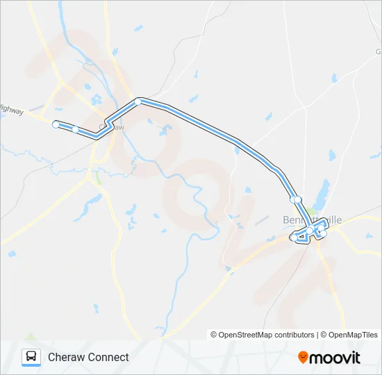 CHERAW CONN. Bus Line Map