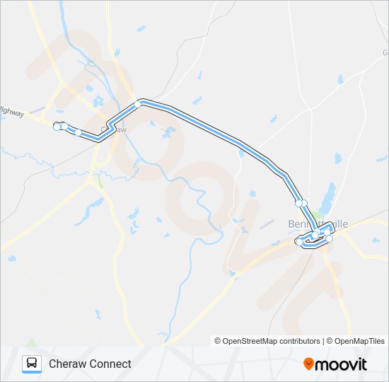 CHERAW CONN. Bus Line Map