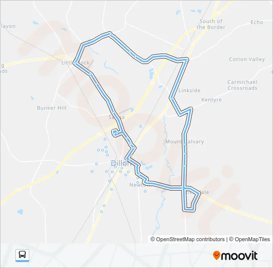 DILLON COUNTY COUNTY AREA CONNECT Bus Line Map