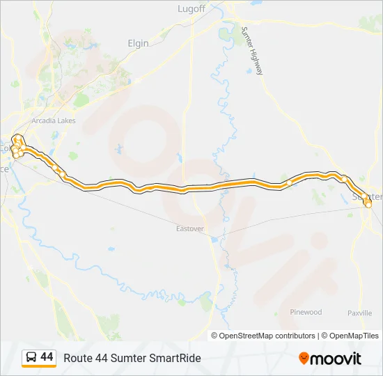 44 Bus Line Map