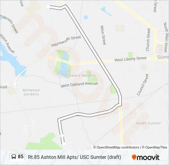 85 Bus Line Map