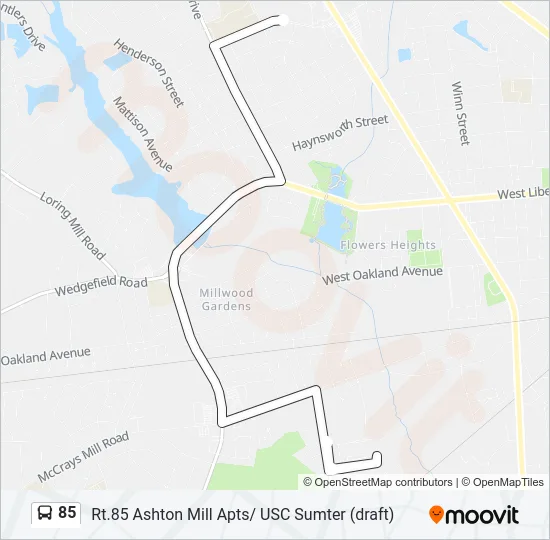 85 Bus Line Map