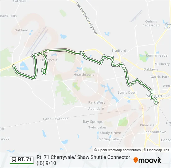 RT. 71 Bus Line Map