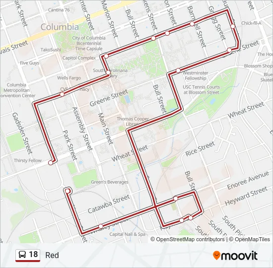 18 Bus Line Map
