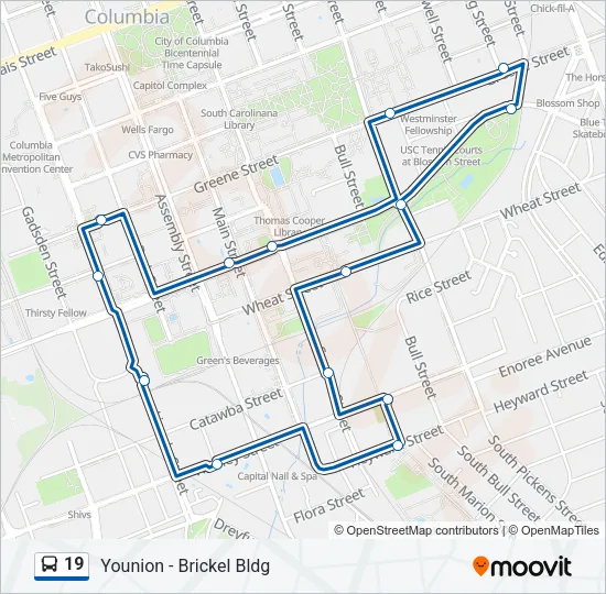 19 Bus Line Map