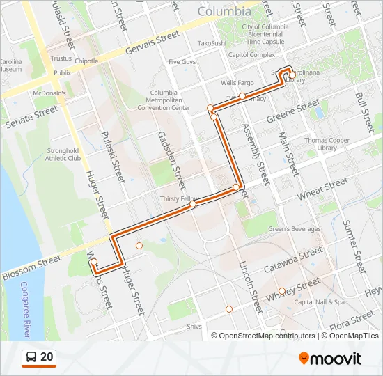20 Bus Line Map