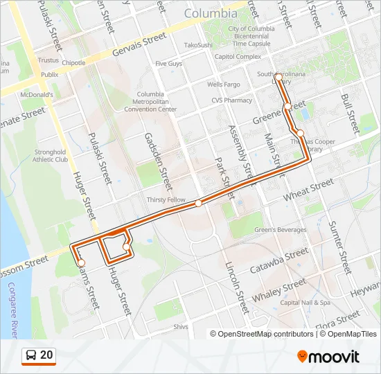 20 Bus Line Map