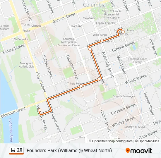 20 Bus Line Map